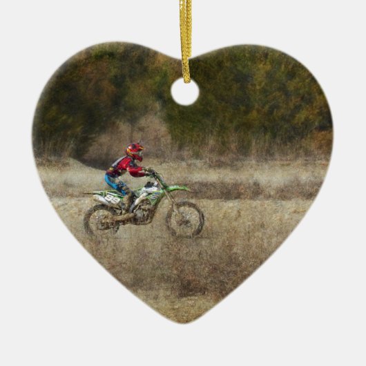 Dirt Bike Riding Keramisch Ornament (Voorkant)
