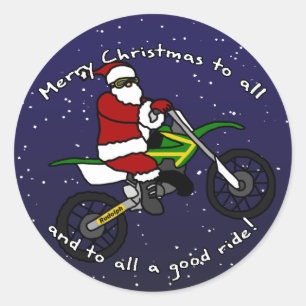 Dirt Bike Santa Ronde Sticker