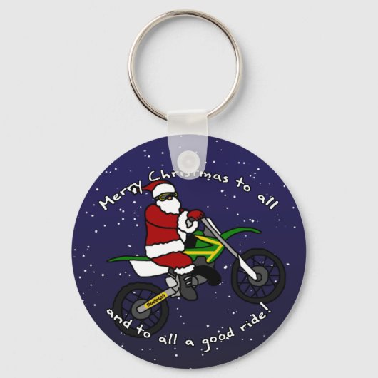 Dirt Bike Santa Sleutelhanger (Voorkant)