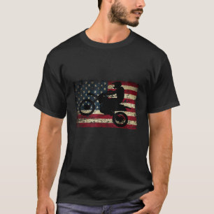 Dirt Bike USA Flag T-Shirt Motocross American Flag