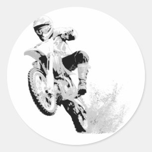 Dirt Bike Wheeling in Mud Ronde Sticker