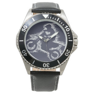DIRT BIKE ( witte krabbel ) Horloge