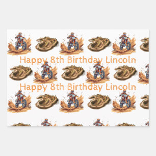 Dirt Bike Wrapping Papier Flat Sheet Set van 3 Inpakpapier Vel