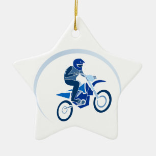 Dirt Biker Vector Biking Keramisch Ornament