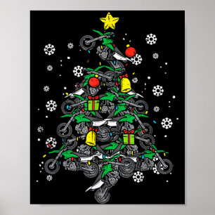 Dirt Bikes Kerstboom Kerstmis Motocross Mannen Jon Poster