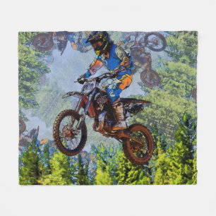 Dirt Biking Fools- Motocross Racer Fleece Blanket Deken