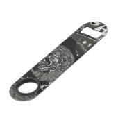 Dirt Biking (zwart-wit) Speed Flessenopener (Voorkant Gekanteld)