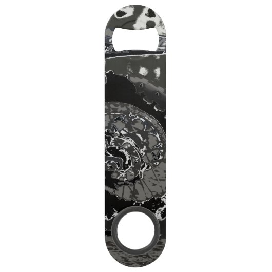 Dirt Biking (zwart-wit) Speed Flessenopener (Voorkant)