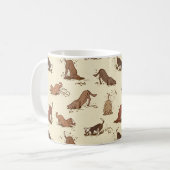 Dirt Digging Dogs - strandvakantie patroon. Koffiemok (Voorkant links)
