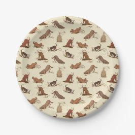 Dirt Digging Dogs - strandvakantie patroon. Papieren Bordje