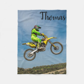 Dirt Motorcycle Bike Motocross-racisme, gepersonal Fleece Deken