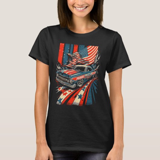 Dirt Track Racing Automobile Race American Indepen T-shirt (Voorkant)