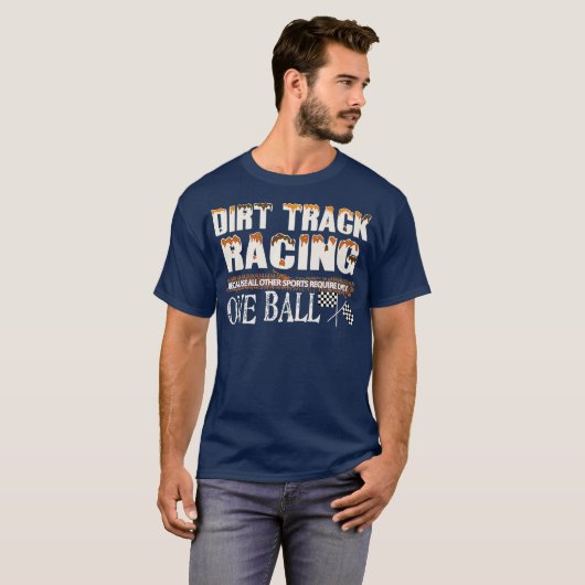 Dirt Track Racing Flag Funny Mud Design T-shirt (Voorkant volledig)