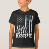 Dirt Track Racing - Patriotic USA - laklijn T-shirt (Voorkant)