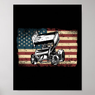 Dirt Track Racing Verenigde Staten - Vlag Sprint V Poster