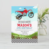 Dirt vélo invitation fête d'anniversaire (Debout devant)
