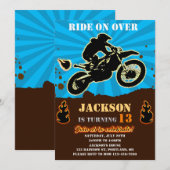 Dirtbike invitation anniversaire Motocross (Devant / Derrière)