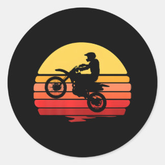 Dirtbike Motorcross Zonsondergang Ronde Sticker