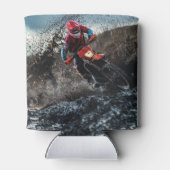 Dirte fietserrider gooit kussen blikjeskoeler (Achterkant)