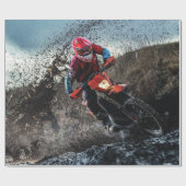 Dirte fietserrider gooit kussen cadeaupapier (Vlak)