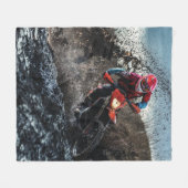 Dirte fietserrider gooit kussen fleece deken (Voorkant (Horizontaal))