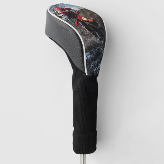 Dirte fietserrider gooit kussen golfheadcover (Schuin)