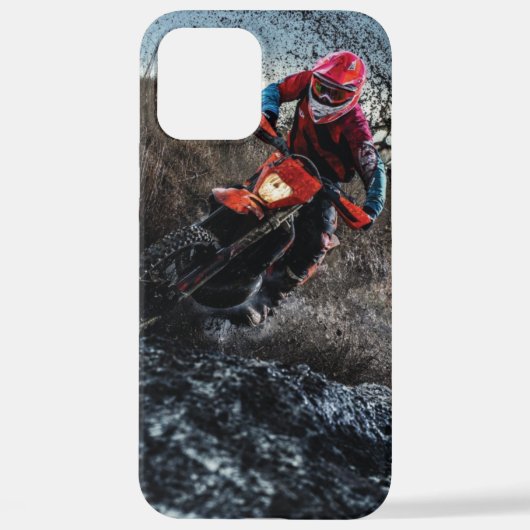 Dirte fietserrider gooit kussen iPhone hoesje (Achterkant)