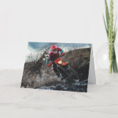 Dirte fietserrider gooit kussen kaart (Achterkant)