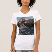 Dirte fietserrider gooit kussen t-shirt (Voorkant)