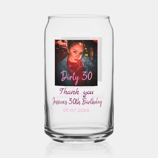 Dirty 30 Anniversaire ajouter nom rose ajouter dat (Recto)