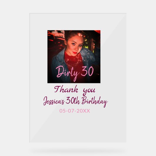 Dirty 30 Anniversaire ajouter nom rose ajouter dat (Recto)