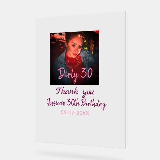 Dirty 30 Anniversaire ajouter nom rose ajouter dat (Angle)