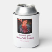 Dirty 30 Birthday voeg naam toe roze voeg foto dat Blikjeskoeler (Blikje Voorkant)