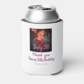 Dirty 30 Birthday voeg naam toe roze voeg foto dat Blikjeskoeler (Blikje Achterkant)