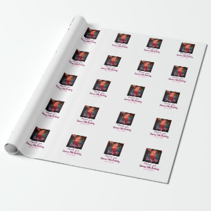Dirty 30 Birthday voeg naam toe roze voeg foto dat Cadeaupapier