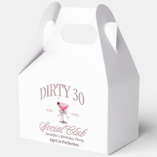 Dirty 30 Coquette Martini Social Club Verjaardag Bedankdoosjes