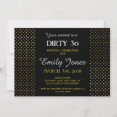 Dirty 30 Gold Foil Invitation Anniversaire (Dos)