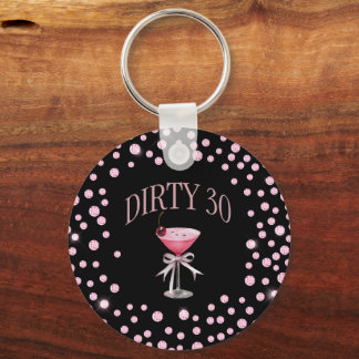 Dirty 30 Pink Coquette Naam aanpassen Sleutelhanger