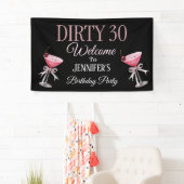 Dirty 30 Roze en Zwarte Coquette Spandoek (Insitu)