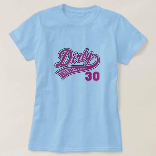 Dirty 30's Roze Logo T-shirt (Design voorkant)
