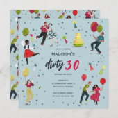 Dirty 30th Birthday Party Invitation Kaart (Voorkant / Achterkant)