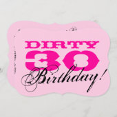 Dirty 30th Birthday Party uitnodigingen (Voorkant / Achterkant)