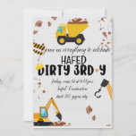 Dirty 3e année Troisième anniversaire Invitation<br><div class="desc">chantier,  construction de fête anniversaire,  benne de la fête de construction,  camion de la fête camion camion camion camion camion de la foire d'anniversaire,  camions anniversaire garçon anniversaire,  digger de fête,  fête sale 3e anniversaire, </div>