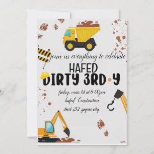 Dirty 3e année Troisième anniversaire Invitation
