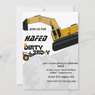 Dirty 3e année Troisième anniversaire Invitation