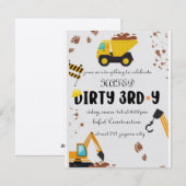 Dirty 3e année Troisième anniversaire Invitation (Devant / Derrière)