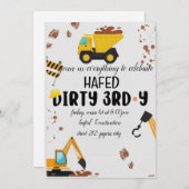 Dirty 3rd-Y derde verjaardag uitnodiging (Voorkant / Achterkant)