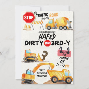 Dirty 3rd-Y derde verjaardag uitnodiging
