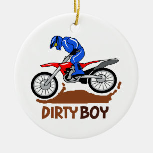 Dirty Boy Motocross Keramisch Ornament