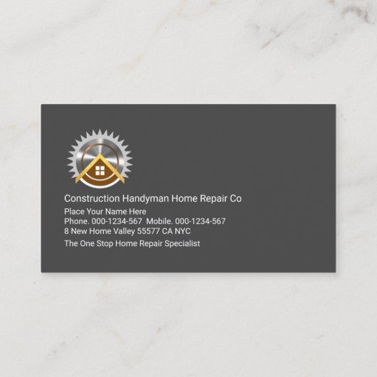 Dirty Brick Wall Handyman Gereedschap Visitekaartje (Achterkant)
